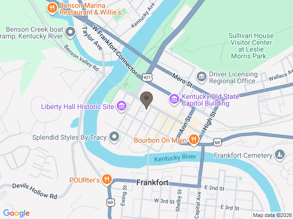 Map showing location of Harrod Bros. Funeral Home