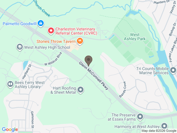 Map showing location of J. Henry Stuhr Funeral Home: West Ashley