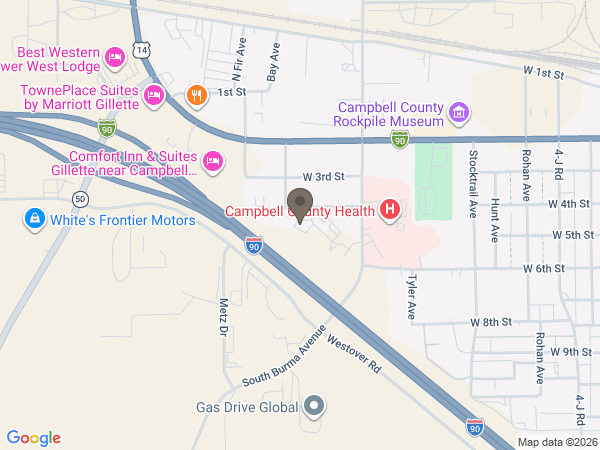 Map showing location of Walker Funeral Home