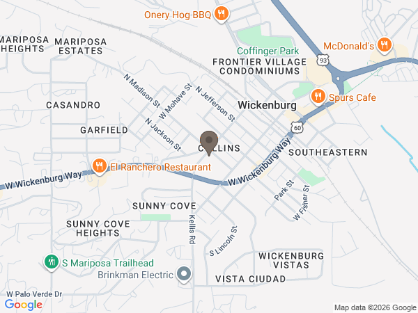 Map showing location of David's Desert Chapel Funeral