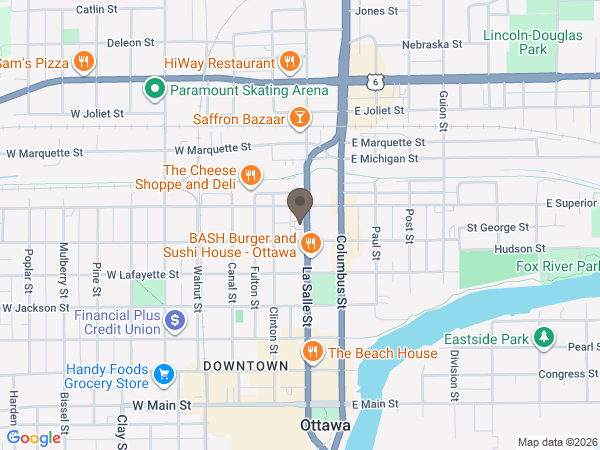 Map showing location of Ottawa Funeral Home