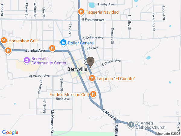 Map showing location of Nelson Funeral Service