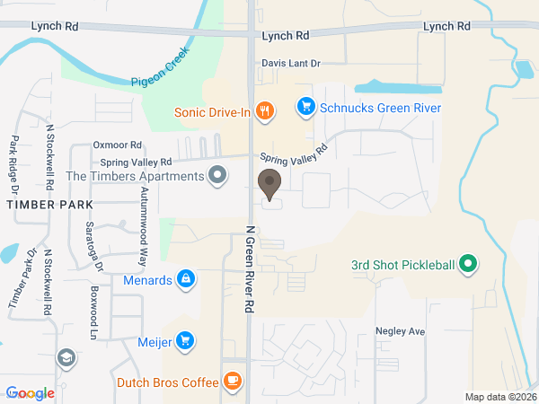 Map showing location of Simple Cremation Evansville