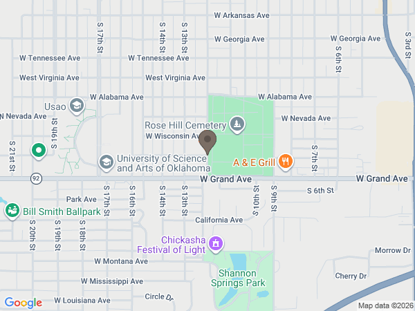 Map showing location of Ferguson Funeral Home