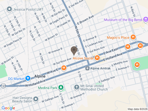 Map showing location of Alpine Memorial Funeral Home