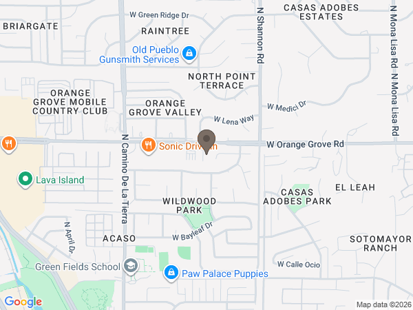 Map showing location of Desert Sunset Funeral Home