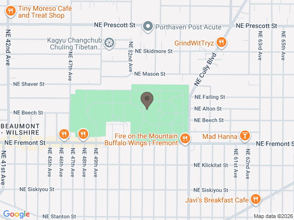 Map showing location of Rose City Funeral Home