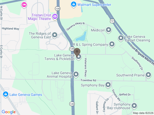 Map showing location of Funeral Home in Lake Geneva WI