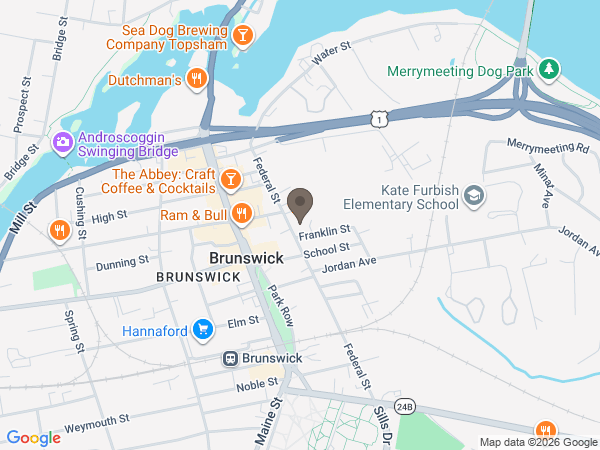 Map showing location of Brackett Funeral Home