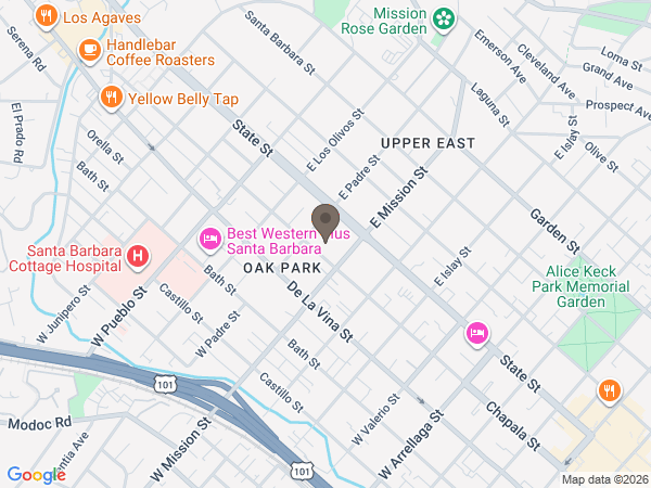 Map showing location of McDermott-Crockett & Associates Mortuary