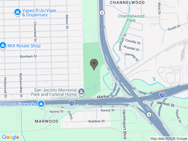 Map showing location of San Jacinto Funeral Home