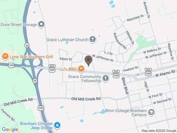 Map showing location of Memorial Oaks Chapel