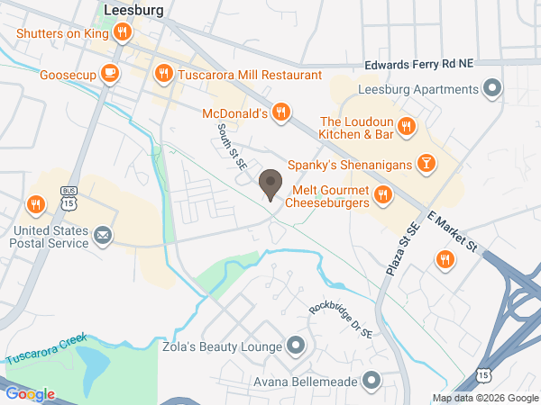 Map showing location of Loudoun Funeral Chapel