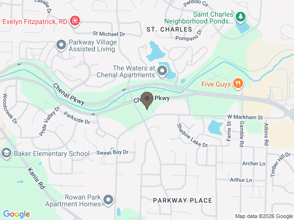 Map showing location of Roller Funeral Homes