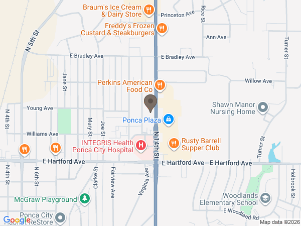 Map showing location of Grace Memorial Chapel