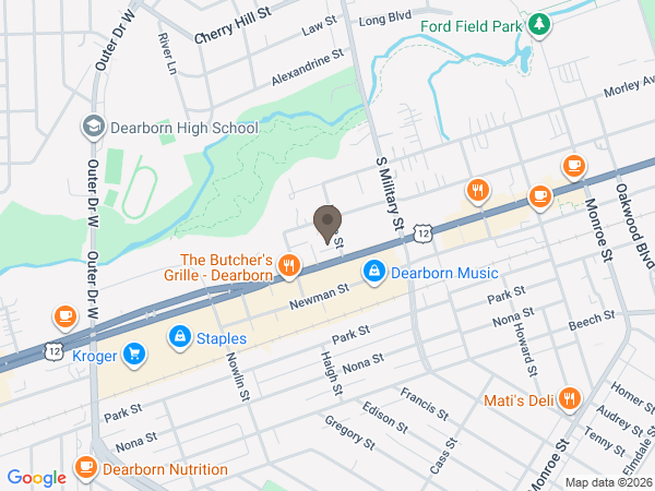 Map showing location of Howe-Peterson Funeral Homes LLC.