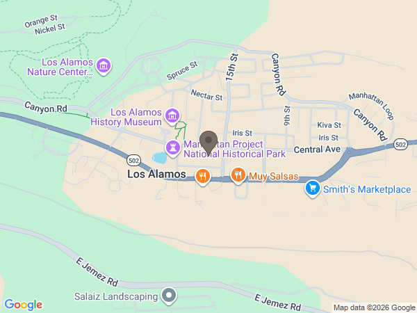 Map showing location of Rivera Family Funeral Home: Los Alamos