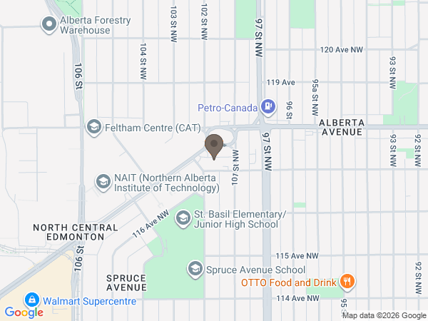 Map showing location of Serenity Funeral Service: Edmonton