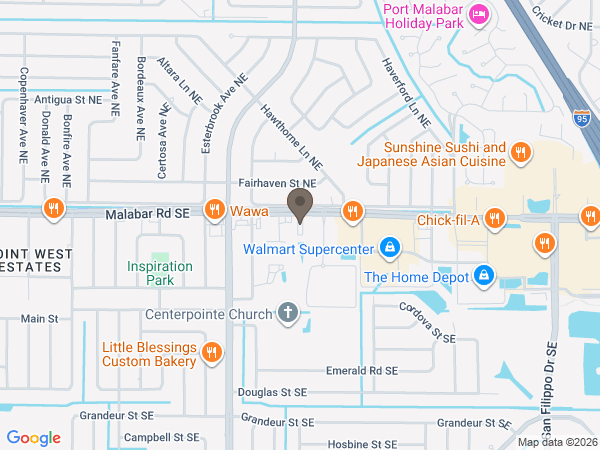 Map showing location of Ammen Family Cremation & Funeral Care - Palm Bay