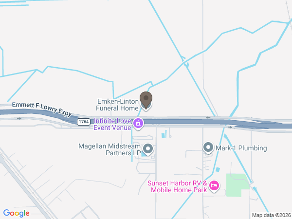 Map showing location of Emken-Linton Funeral Home