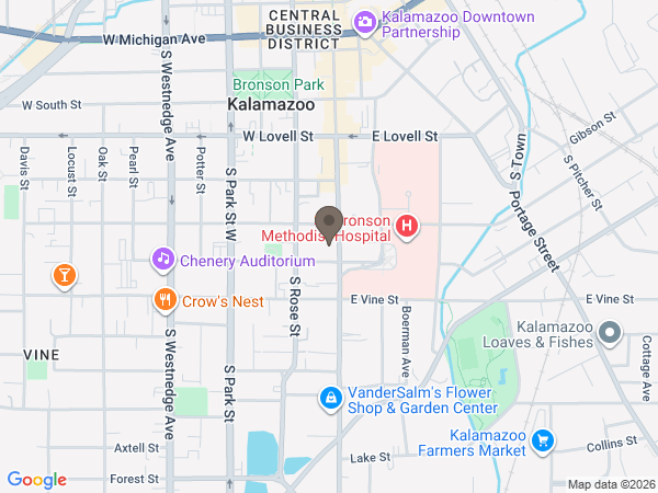 Map showing location of Langeland Family Funeral Homes
