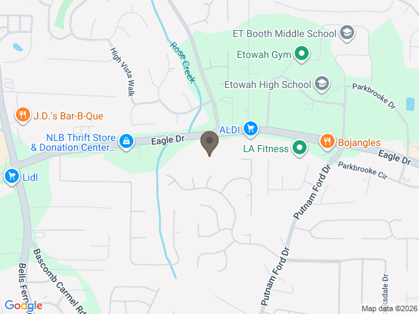 Map showing location of Poole Funeral Home