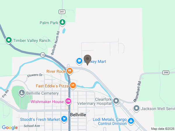 Map showing location of Snyder Funeral Homes: Bellville Butler Chapel