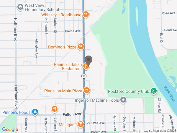 Map showing location of Olson Funeral Home: North Main Chapel