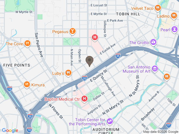 Map showing location of Porter Loring Mortuaries
