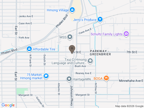 Map showing location of Mueller Memorial