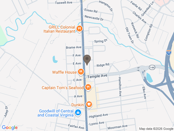 Map showing location of E. Alvin Small Funeral Homes & Crematory