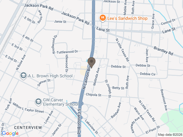 Map showing location of Lady's Funeral Home