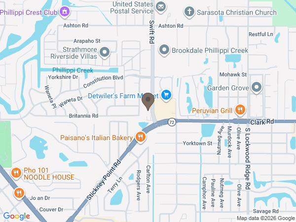 Map showing location of Jennings Funeral Home and Crematory