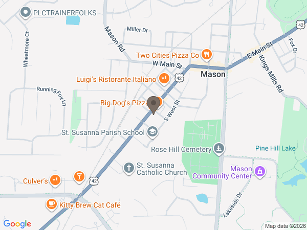 Map showing location of Shorten and Ryan Funeral Home