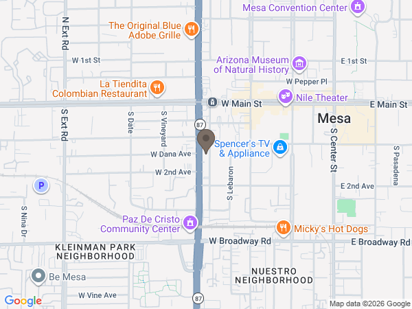 Map showing location of Wyman Cremation & Burial Chapel