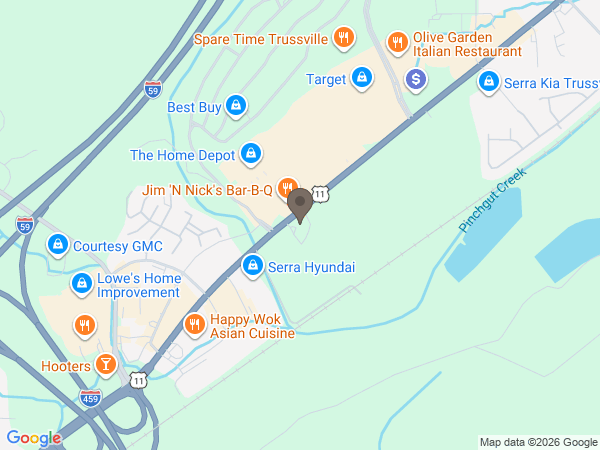 Map showing location of Jefferson Memorial Funeral Home and Gardens