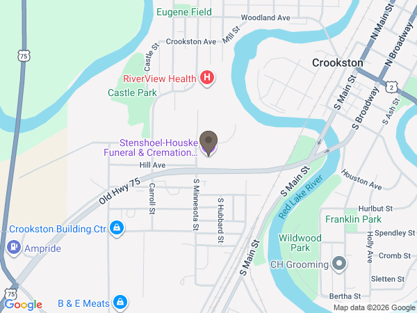 Map showing location of Stenshoel-Houske Funeral Home