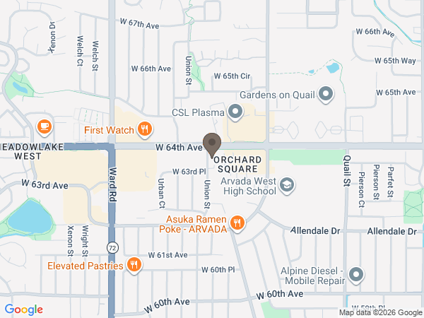 Map showing location of Aspen Mortuaries: Arvada