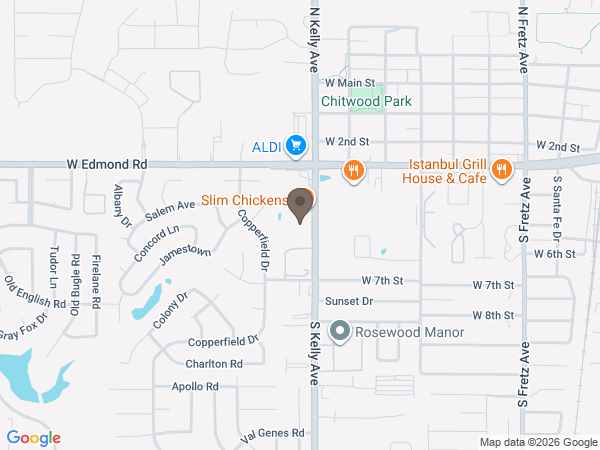Map showing location of Matthews Funeral Home
