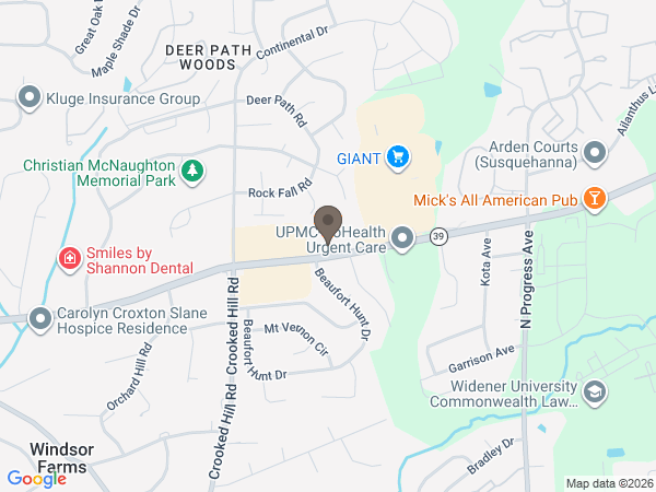 Map showing location of Jesse H. Geigle Funeral Home