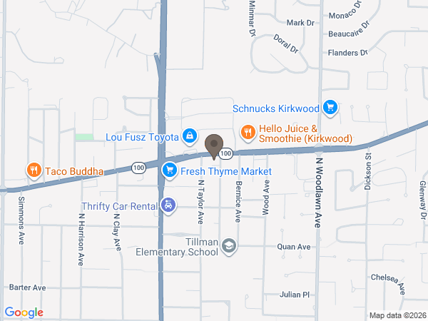 Map showing location of Bopp Chapel