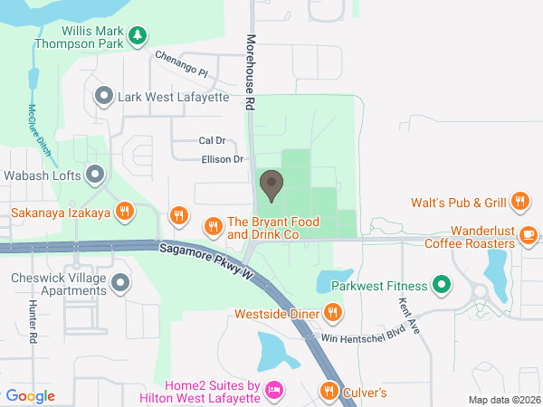 Map showing location of Tippecanoe Memory Gardens