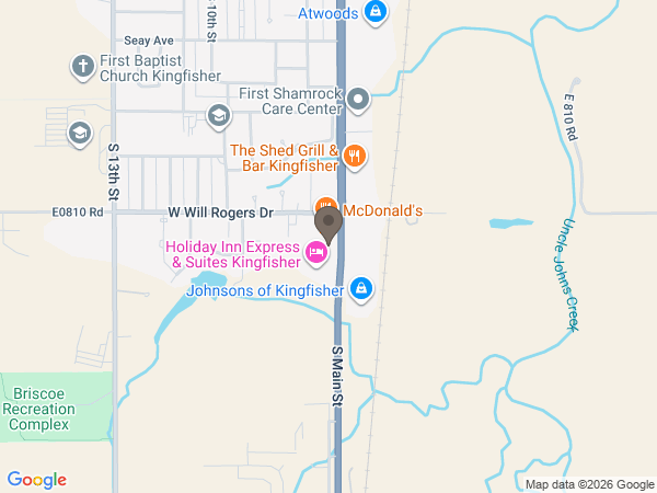 Map showing location of Wilson Funeral Home - Kingfisher