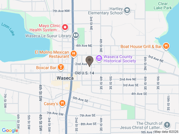 Map showing location of Dennis-Steffel-Omtvedt Funeral and Cremation Service