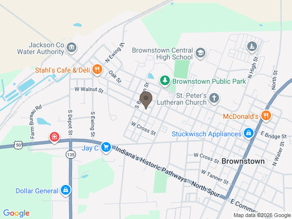 Map showing location of Hague & Zabel Funeral Homes