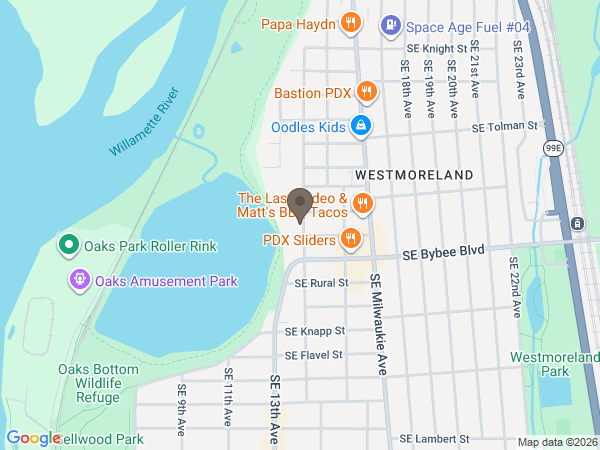 Map showing location of Wilhelm's Portland Memorial Funeral Home