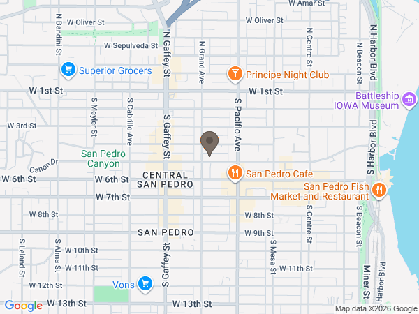 Map showing location of McNerney's Mortuary