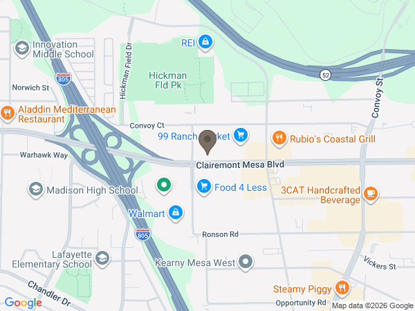 Map showing location of Balboa Cremation Services