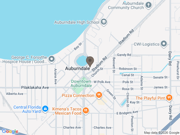 Map showing location of Kersey Funeral Home