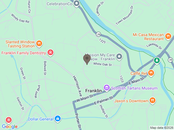 Map showing location of Macon Funeral Home